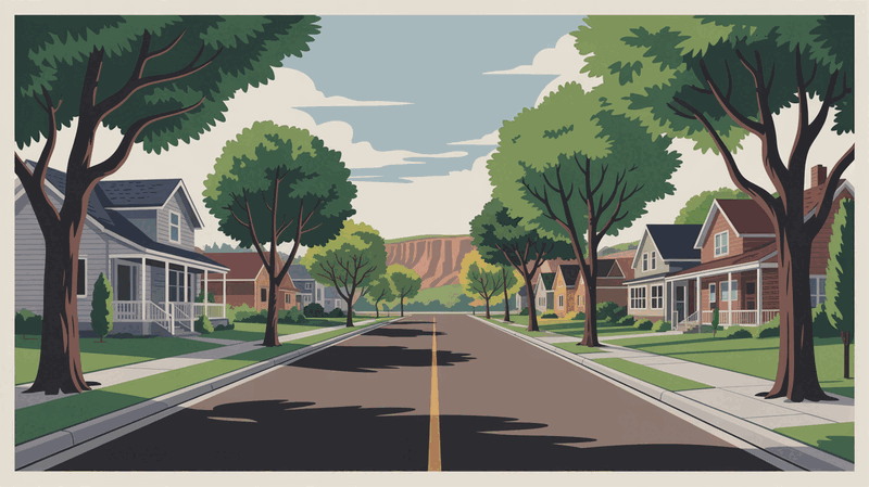 Illustration of farmland and canyon country near Twin Falls, Idaho